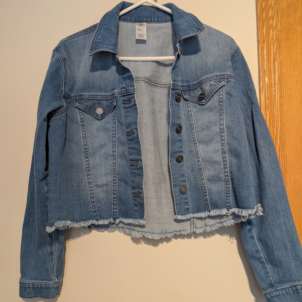 balera Light Blue Frayed Hem Denim Jacket